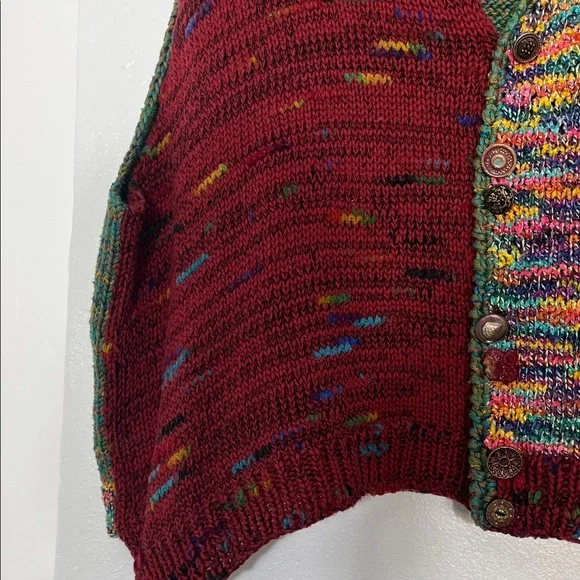 Hand Crafted Multicolor Knit Women's Cardigan Vest - Picture 7 of 12